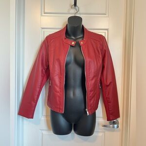 CI SONO Red Leather Jacket 🔥 SM